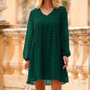 Green Long Sleeve Women's Dress